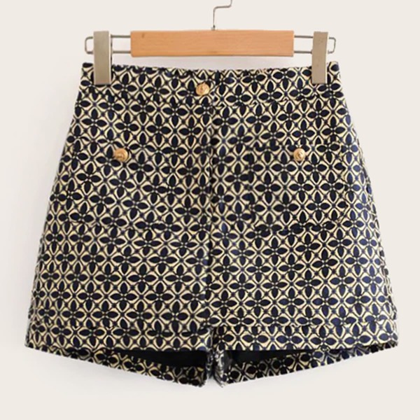 

Flowers Print Pocket Front Shorts