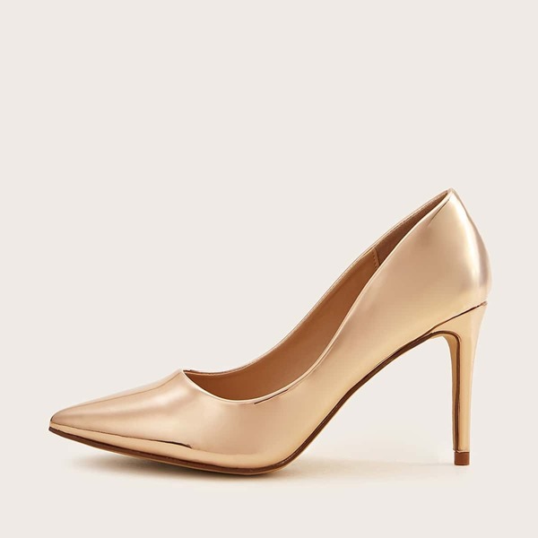 

Metallic Point Toe Stiletto Court Heels