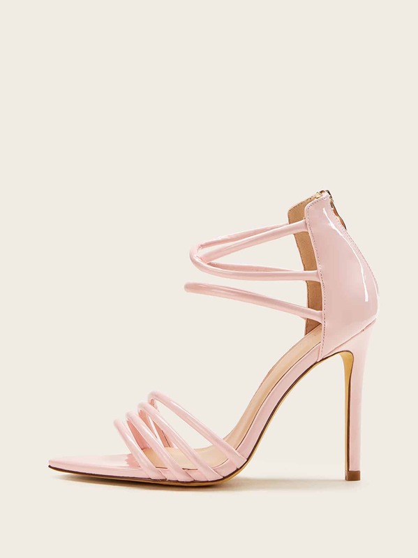 

Open Toe Strappy Stiletto Heels, Pink
