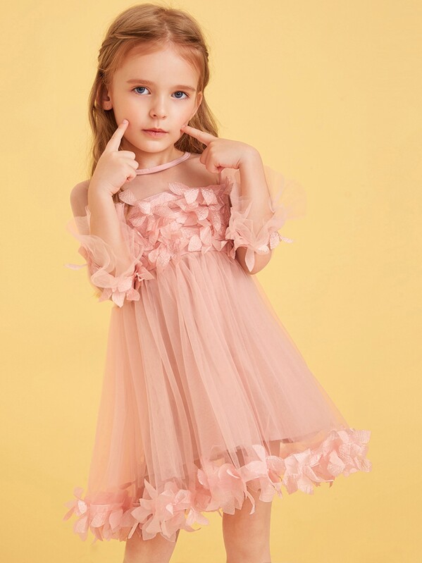 

Toddler Girls Stereo Flower Keyhole Back Tutu Dress, Pink, Sofia B