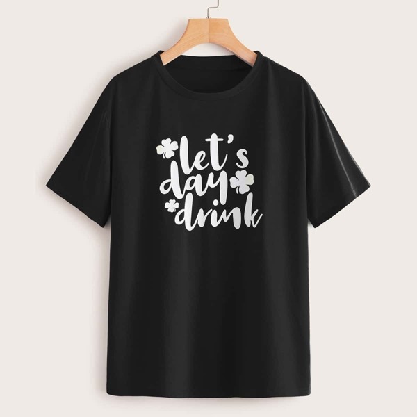 

Slogan Graphic Round Neck Tee