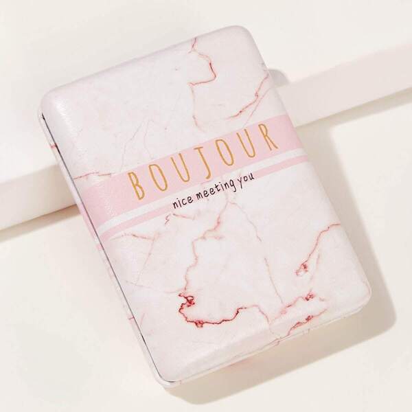

Portable Marble Pattern Duo-sided Mirror