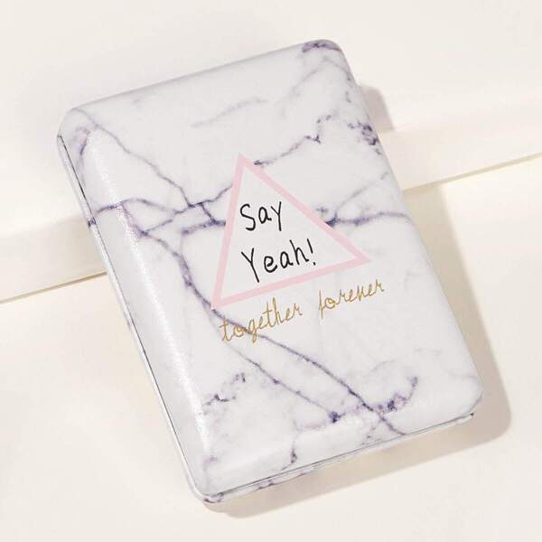

Portable Marble Pattern Duo-sided Mirror
