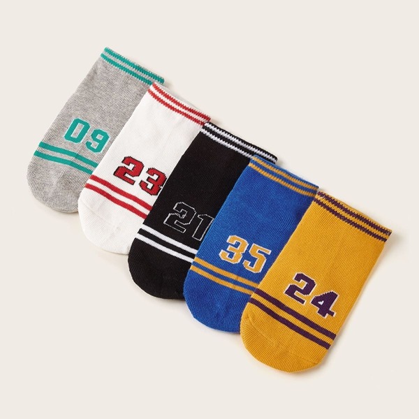 

Toddler Boys Number Pattern Ankle Socks 5pairs