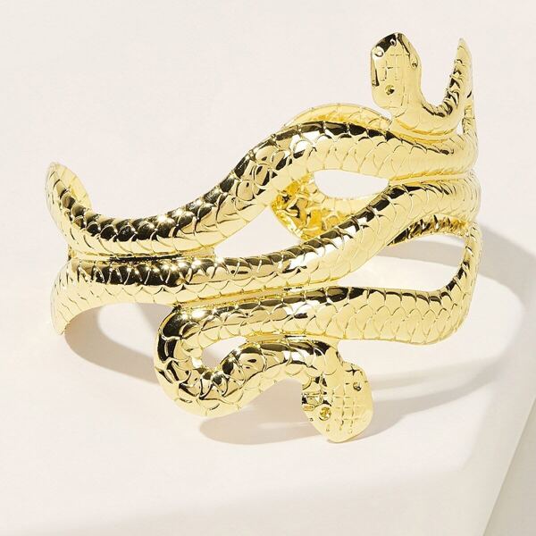

Serpentine Shaped Wide Bracelet 1pc, Gold