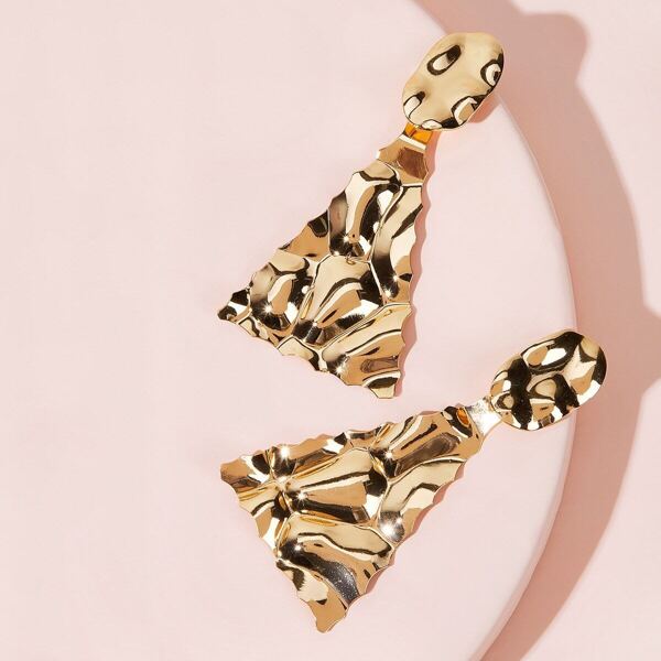 

Textured Triangle Drop Earrings 1pair
