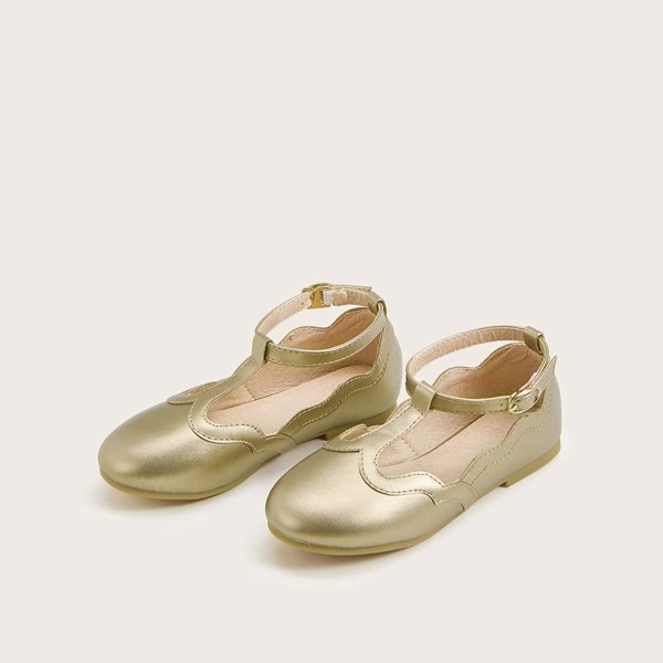 

Toddler Girls Scalloped Metallic Flats