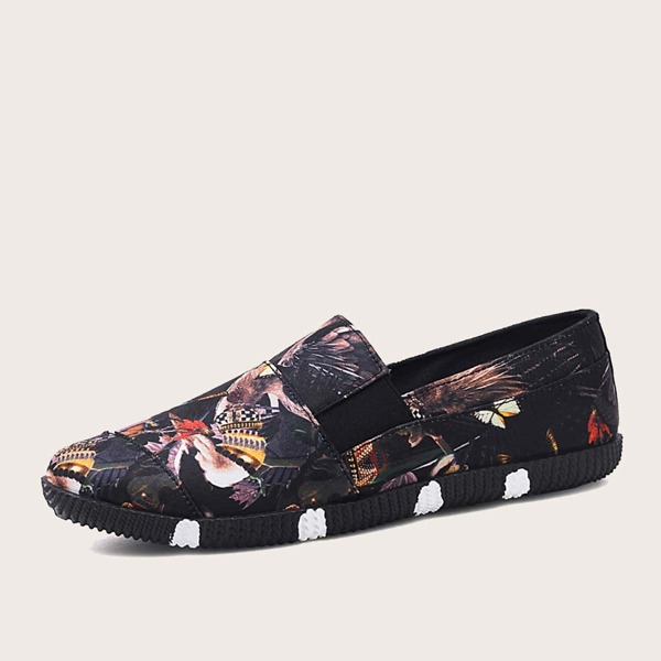 

Men Insect Print Slip On Loafers