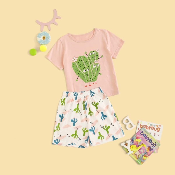 

Toddler Girls Cactus Print Pajama Set, Multicolor