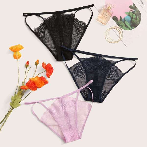 

Floral Lace Panty Set 3pack