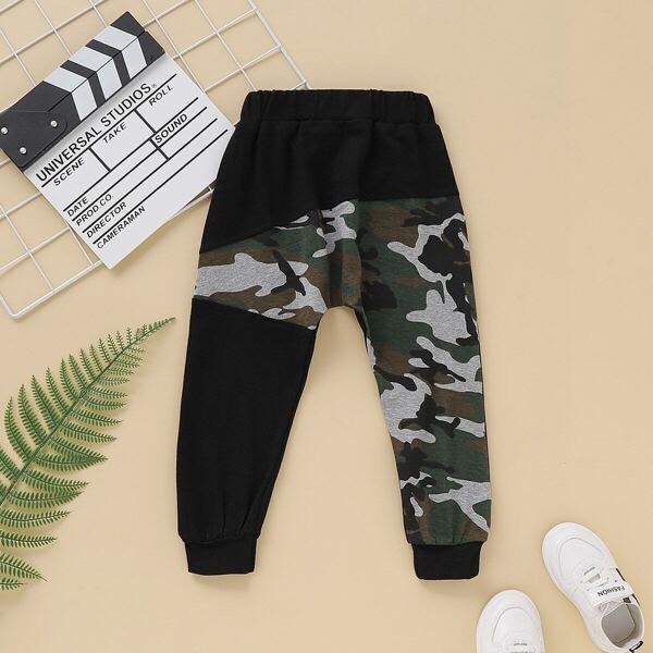 

Baby Boy Contrast Camo Print Pants