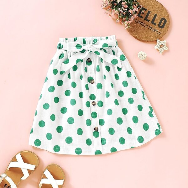 

Toddler Girls Polka Dot Paperbag Waist Skirt