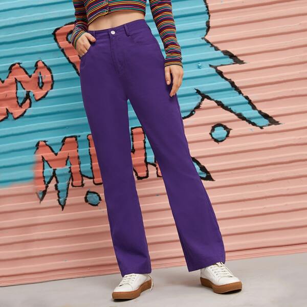 

Solid Flare Leg Pants