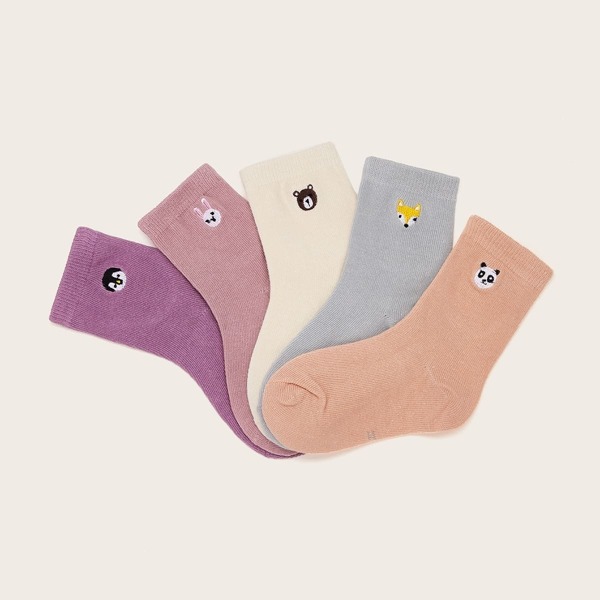 

Toddler Girls Rabbit Pattern Ankle Socks 5pairs