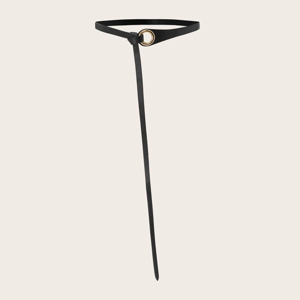 

Knot Decor Skinny Belt, Black