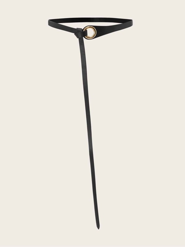 

Knot Decor Skinny Belt, Black