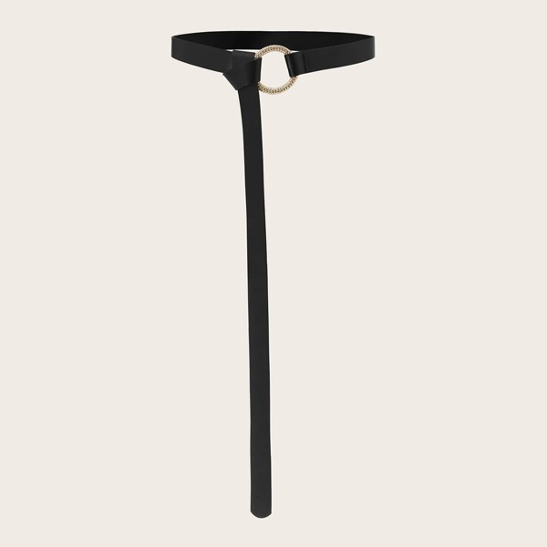 

Round Buckle Skinny Belt