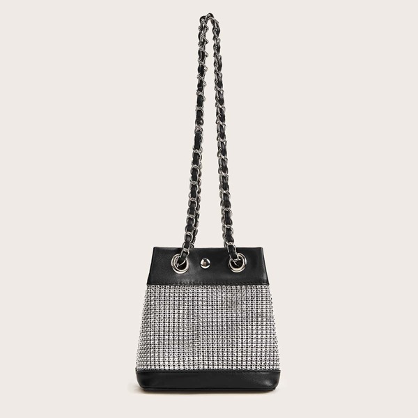 

Chain Strap Two Tone Crossbody Bag