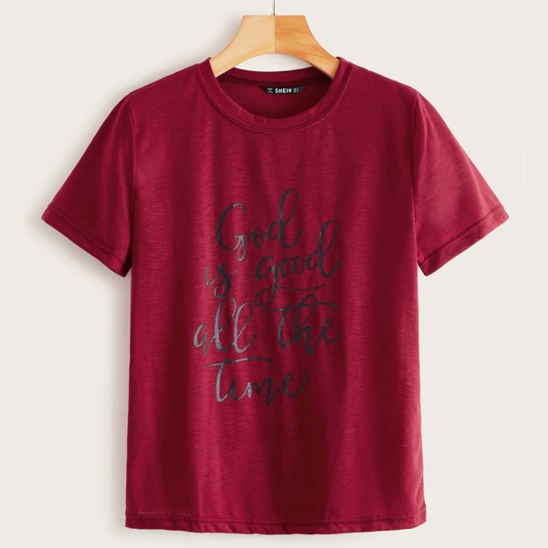 

Slogan Print Tee