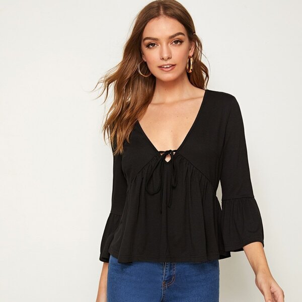 

Tie Front Smock Top
