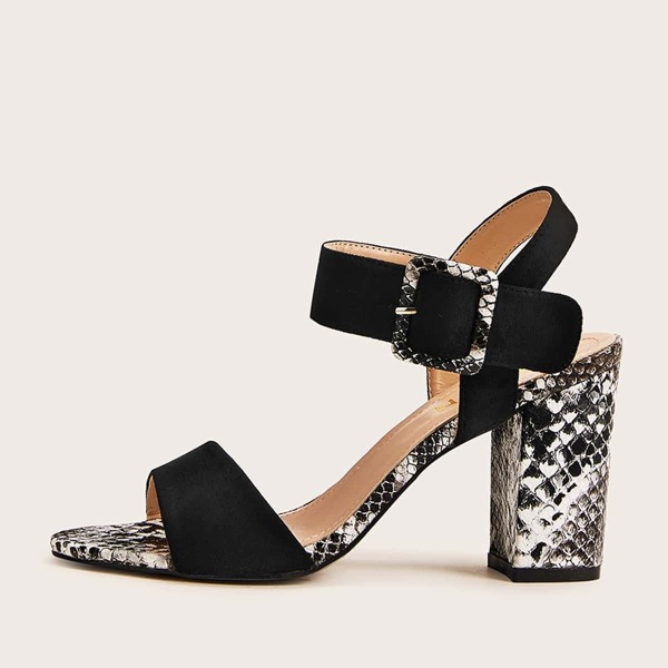 

Snakeskin Print Chunky Heels