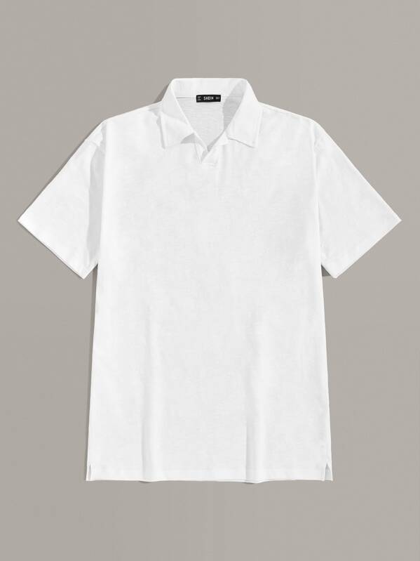 

Men Short Sleeve Solid Polo Shirt, White