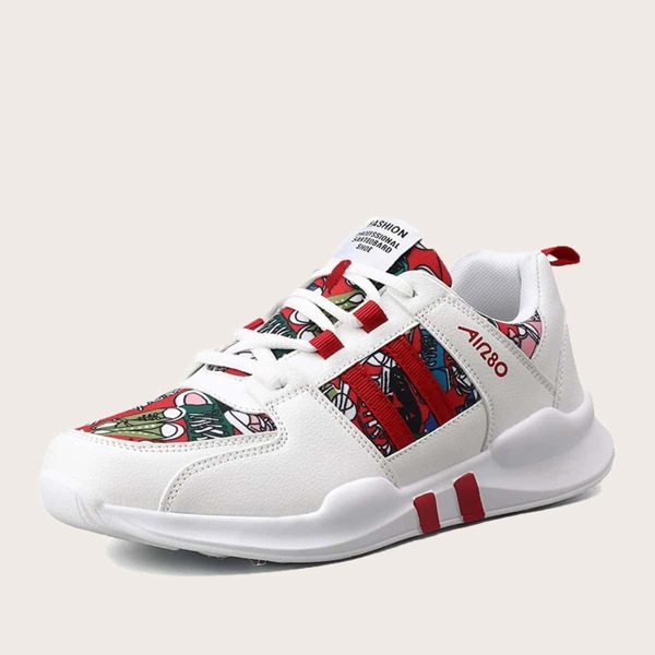 

Men Lace-up Front Chunky Sole Trainers, Multicolor