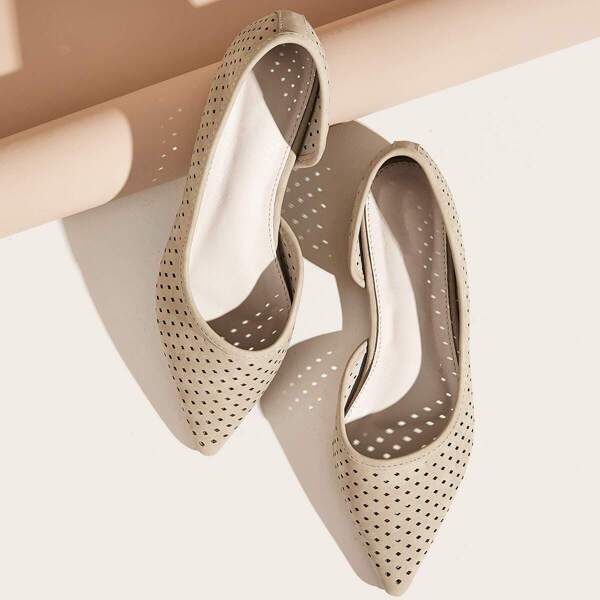 Point Toe Hollow Out Flats