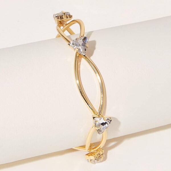 

Rhinestone Decor Infinity Cuff Bracelet 1pc