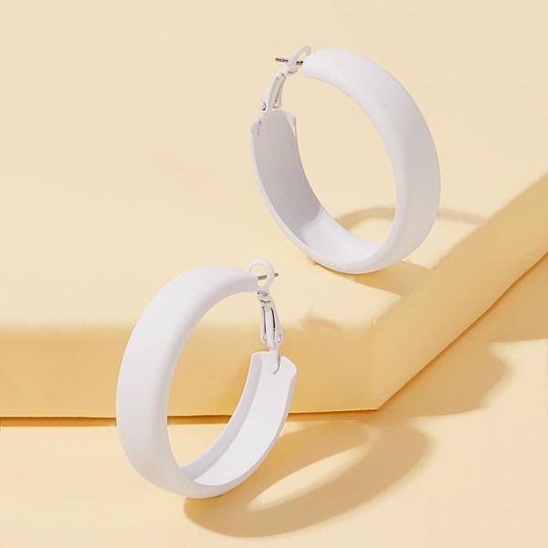 

Серьги-кольца из металла 1 пара, Белый