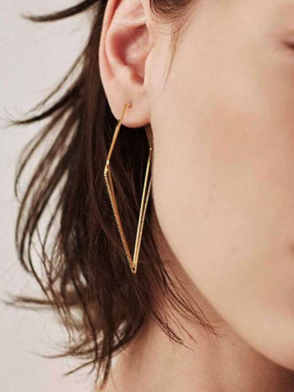 

Irregular Geometric Earrings 1pair, Gold
