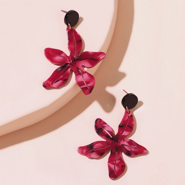 

Flower Design Hollow Out Drop Earrings 1pair