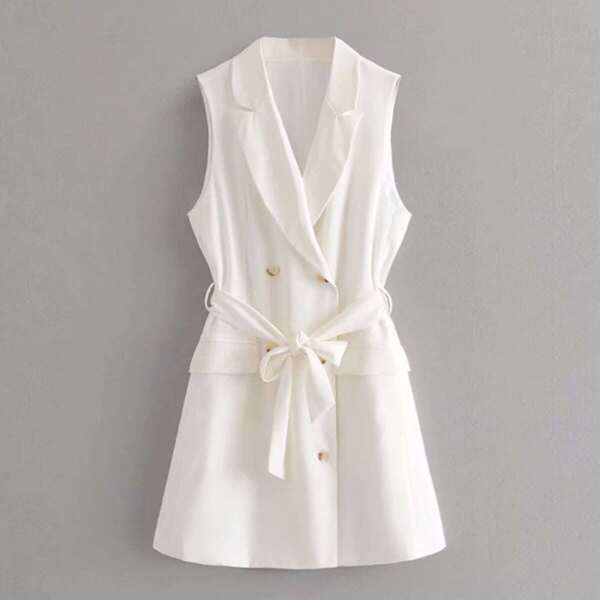 

Double-breasted Self Tie Blazer Dress