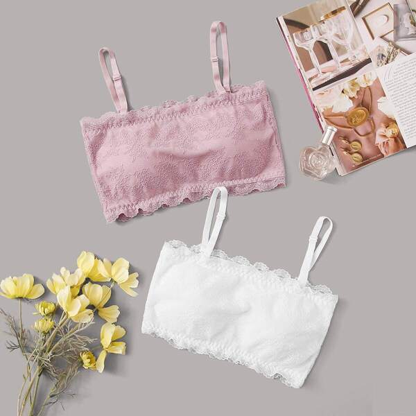 

Floral Lace Bra Set 2pack, Multicolor
