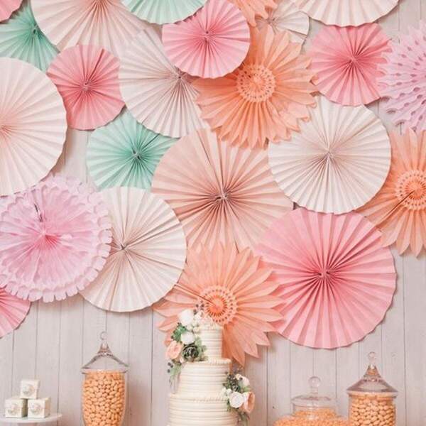 

Decorative Tissue Paper Fan Set 3pcs