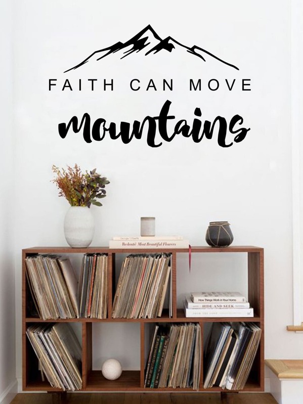

Simple Mountain & Slogan Print Wall Sticker