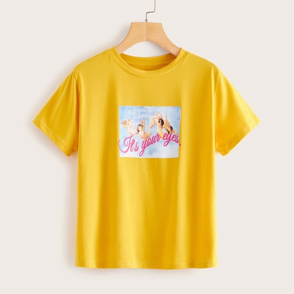

Angel Print Round Neck Tee