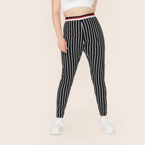 

Plus Colorful Striped Waistband Pants