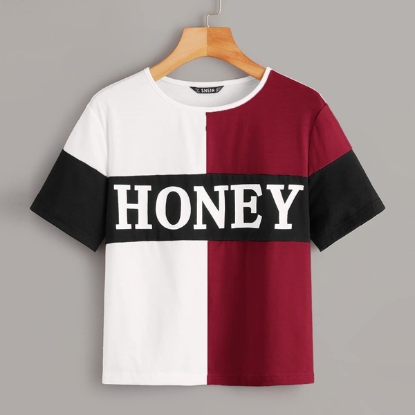 

Letter Graphic Colorblock Tee, Multicolor