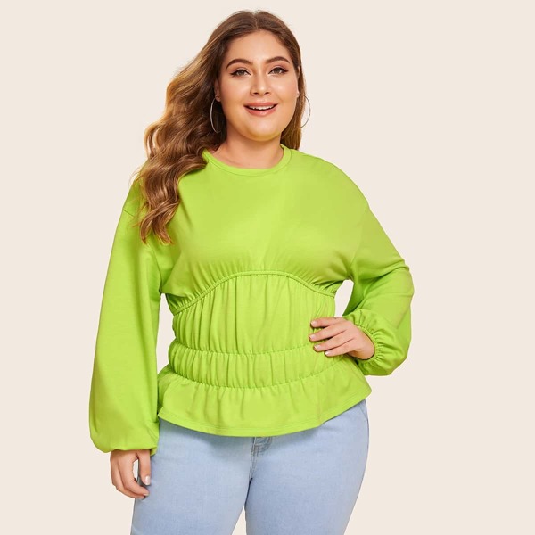 

Plus Neon Lime Smock Tee, Green bright