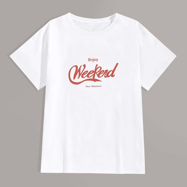 

Men Letter Print Tee