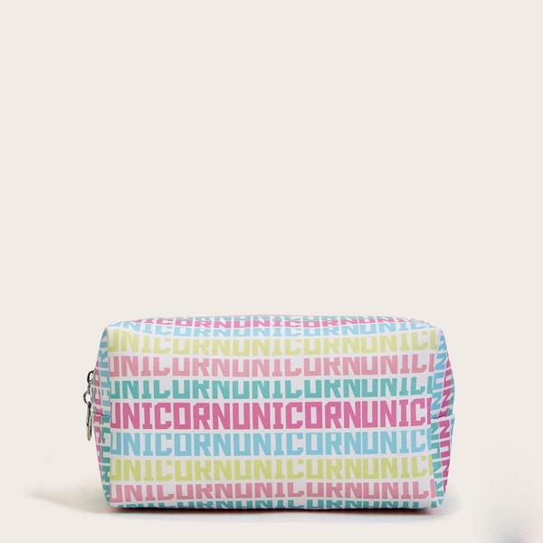 

Letter Pattern Makeup Bag, Multicolor