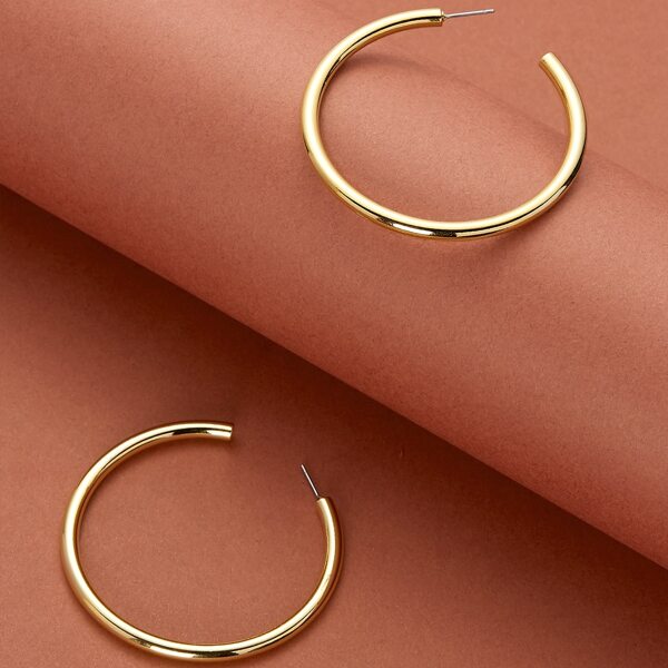

Medium Sized Thick Hoop Earrings