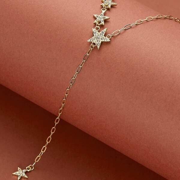 

Rhinestone Crystal Star Lariat Necklace