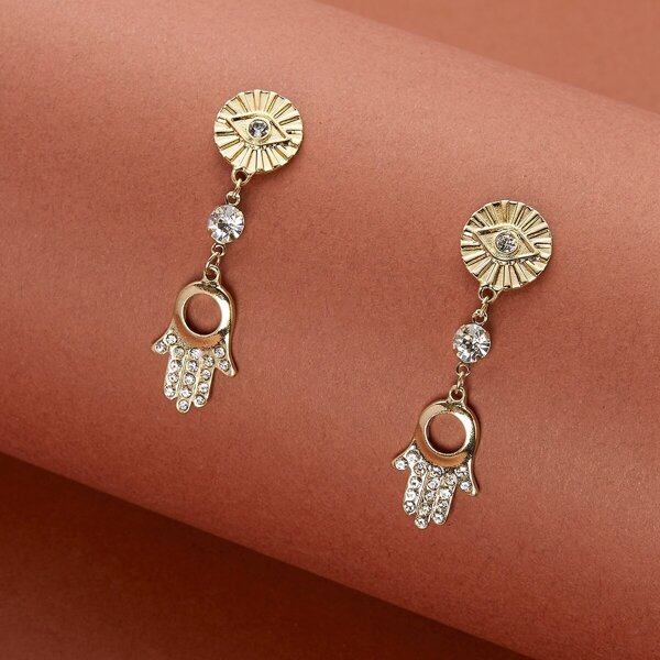 

All Seeing Eye And Hamsa Hand Earrings