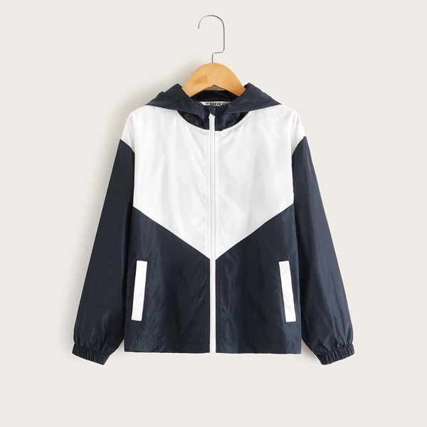

Boys Two Tone Zip Up Windbreaker Jacket, Multicolor