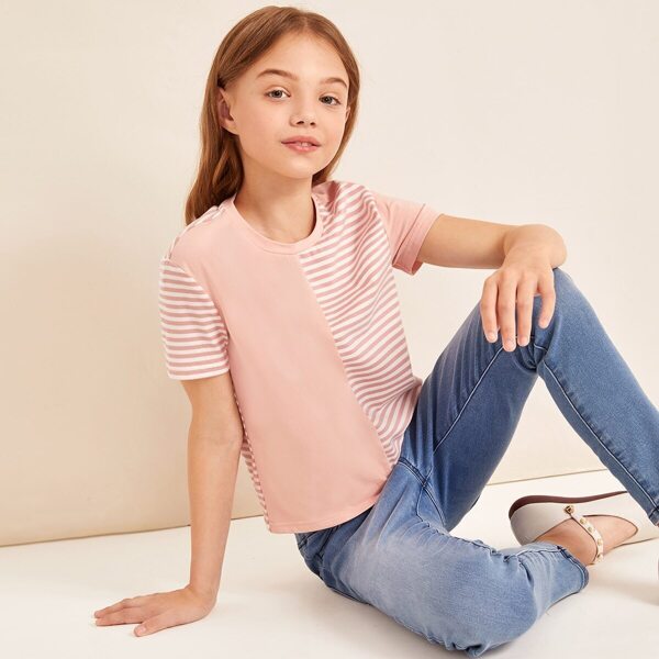 

Girls Striped Short Sleeve Tee
