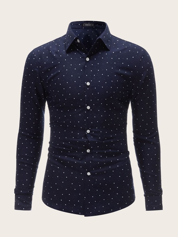 

Men Long Sleeve Shirt, Navy