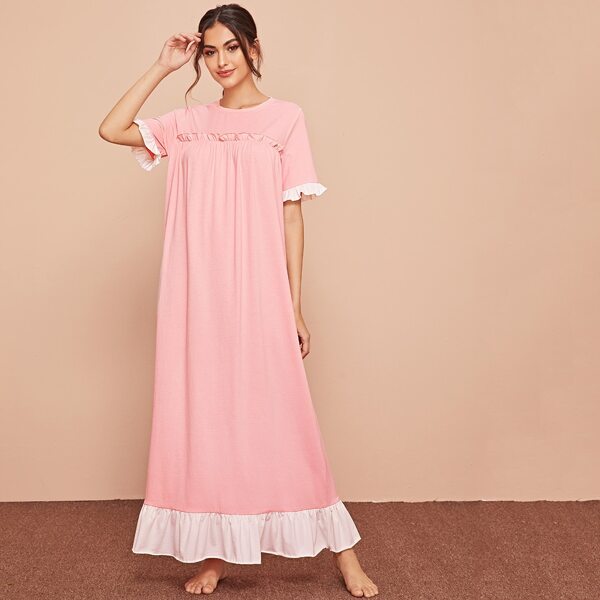 

Frill Trim Two Tone Nightdress