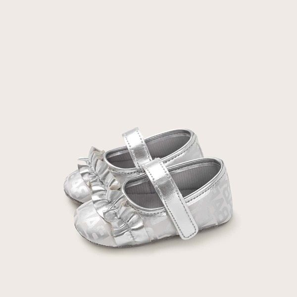 

Baby Metallic Ruffle Decor Mary Jane Flats